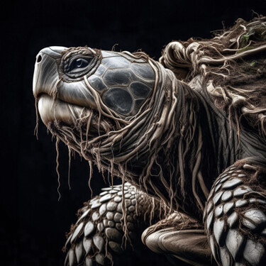 Digitale Kunst mit dem Titel "THE TURTLE" von Luigi M. Verde, Original-Kunstwerk, KI-generiertes Bild