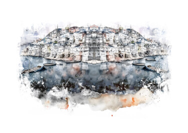 Arts numériques intitulée "The celestial island" par Luigi M. Verde, Œuvre d'art originale, Peinture numérique
