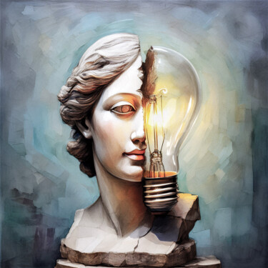 Digital Arts titled "Enlightened Wisdom" by Luigi M. Verde, Original Artwork, Digital Painting