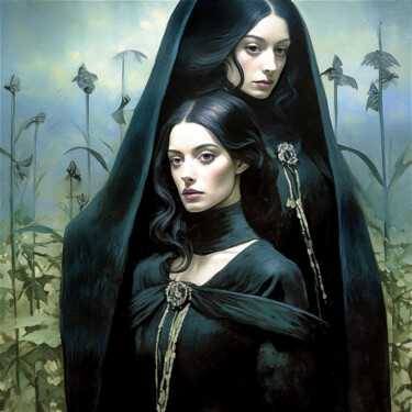 Digital Arts titled "Shadow Twins" by Luigi M. Verde, Original Artwork, Digital Painting