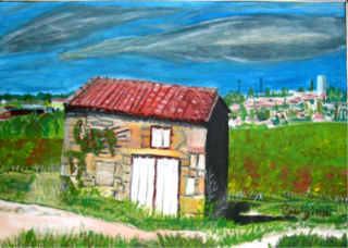 Painting titled "La Cabane de Souan" by Luigina, Original Artwork, Oil