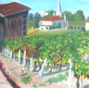 Peinture intitulée "village du sud ouest" par Luigina, Œuvre d'art originale