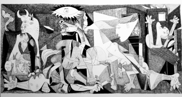 Drawing titled "Guernica. Human con…" by Lacasa, Original Artwork, Ink
