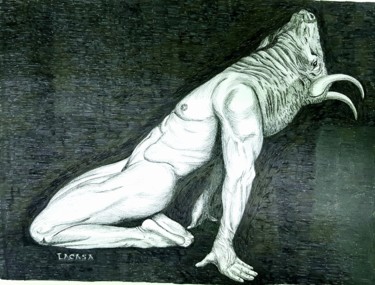 Dibujo titulada "Minotauro2.jpg" por Lacasa, Obra de arte original, Fotografía digital