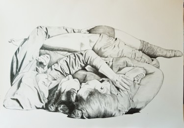 Drawing titled "Te huge hug" by Lacasa, Original Artwork, Ink