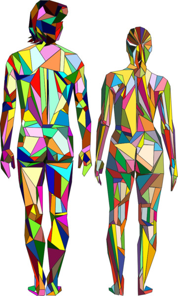 Grafika cyfrowa / sztuka generowana cyfrowo zatytułowany „Man and woman” autorstwa Lacasa, Oryginalna praca, Malarstwo cyfro…