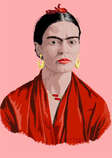 Arte digital titulada "Frida" por Lacasa, Obra de arte original, Pintura Digital