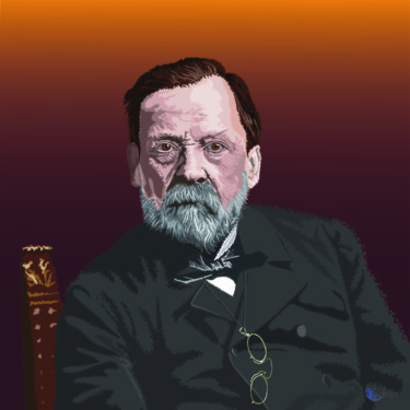 Digitale Kunst getiteld "Louis Pasteur" door Lacasa, Origineel Kunstwerk, Digitaal Schilderwerk