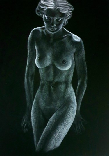 Drawing titled "Shadows of beauty" by Lacasa, Original Artwork, Conté