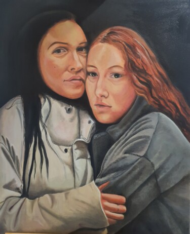 Painting titled "Ukrania 2" by Lacasa, Original Artwork, Oil Mounted on Wood Stretcher frame