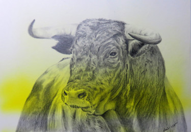 Dibujo titulada "bullfight.jpg" por Lacasa, Obra de arte original, Lápiz