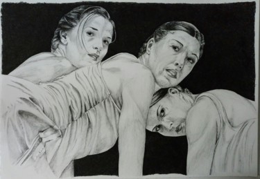 Tekening getiteld "Bailarinas" door Lacasa, Origineel Kunstwerk, Inkt