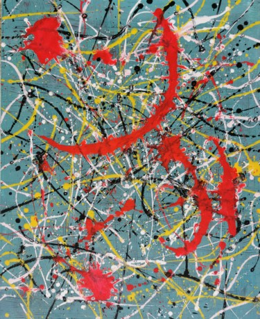 Картина под названием "Seven stains on a w…" - Luís Bastos, Подлинное произведение искусства, Акрил Установлен на Деревянная…