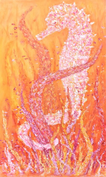 Картина под названием "Hippocampus" - Luís Bastos, Подлинное произведение искусства, Акрил Установлен на Деревянная рама для…