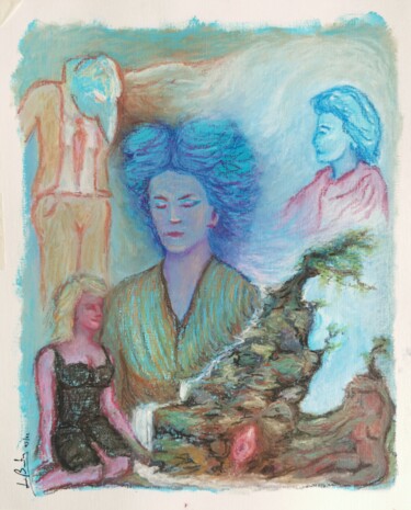 Pintura intitulada "A dream in Freud's…" por Luís Bastos, Obras de arte originais, Pastel