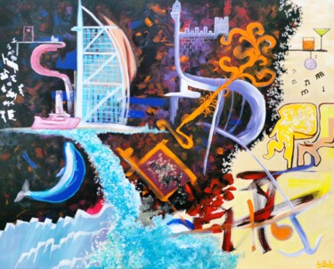 Malarstwo zatytułowany „Dare to dream” autorstwa Luís Bastos, Oryginalna praca, Akryl Zamontowany na Drewniana rama noszy