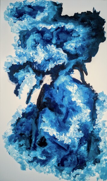 Painting titled "This Blue thing" by Luís Bastos, Original Artwork, Acrylic Mounted on Wood Stretcher frame