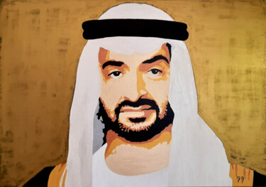 Painting titled "Mohammed bin Zayed…" by Luis Della Barba, Original Artwork, Acrylic