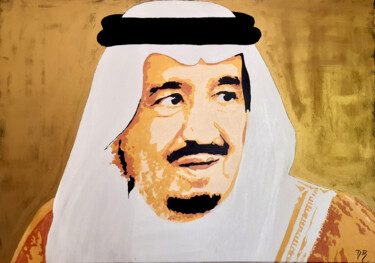 Painting titled "King Abdullah bin A…" by Luis Della Barba, Original Artwork, Acrylic