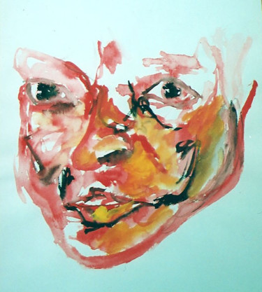 Pintura intitulada "Miles Davis" por Diboa, Obras de arte originais, Aquarela