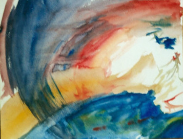 Monte Fuji Pintura intitulada "Monte Fuji" por Diboa, Obras de arte originais, Aquarela