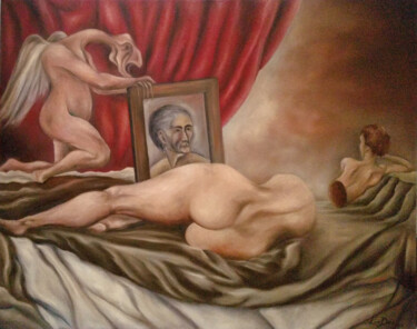 Schilderij getiteld "Oespelho de Venus s…" door Luis Duro, Origineel Kunstwerk, Olie