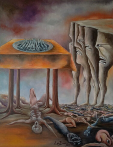 Картина под названием "Hipocrisia da fome" - Luis Duro, Подлинное произведение искусства, Масло