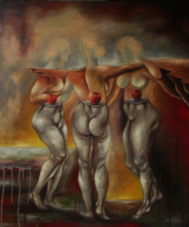 Pintura titulada "As três virgens" por Luis Duro, Obra de arte original, Oleo
