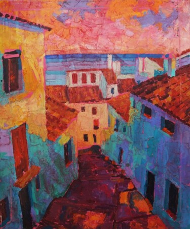 Pittura intitolato "Altea old town" da Luis Eduardo Rincón, Opera d'arte originale, Olio
