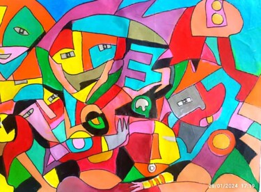 Pintura titulada "AMBITO ALIEN" por Luis Enrique Araujo, Obra de arte original, Acrílico Montado en Bastidor de camilla de m…