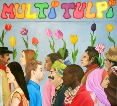 Malerei mit dem Titel "Multi Tulpi" von Filipe Carvalho, Original-Kunstwerk, Öl
