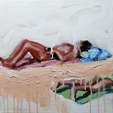 Painting titled "04 praia riazor j" by Filipe Carvalho, Original Artwork, Oil Mounted on Wood Stretcher frame