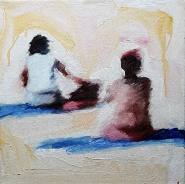 Painting titled "04 praia riazor l" by Filipe Carvalho, Original Artwork, Oil Mounted on Wood Stretcher frame