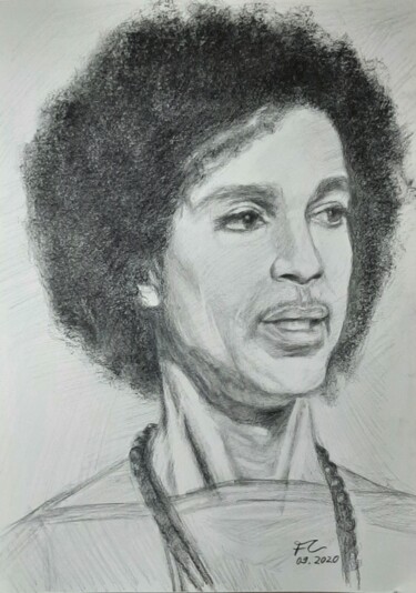 Drawing titled "Prince" by Filipe Carvalho, Original Artwork, Charcoal
