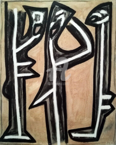 Pintura titulada "The Musicians" por Luis Fraile, Obra de arte original, Oleo Montado en Bastidor de camilla de madera