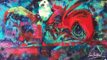 Schilderij getiteld "Phœnix et le mystèr…" door Luis Graterol, Origineel Kunstwerk, Acryl