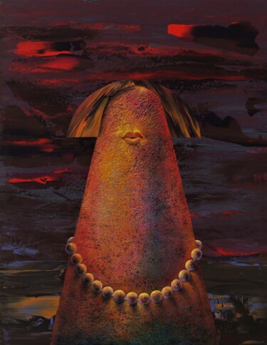 Pintura titulada "O colar" por Luis Liberato, Obra de arte original, Acrílico Montado en Bastidor de camilla de madera