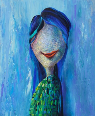Painting titled "O Sorriso" by Luis Liberato, Original Artwork, Acrylic Mounted on Wood Stretcher frame
