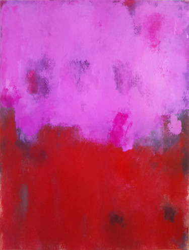 Malerei mit dem Titel "Red against pink" von Luis Medina, Original-Kunstwerk, Acryl