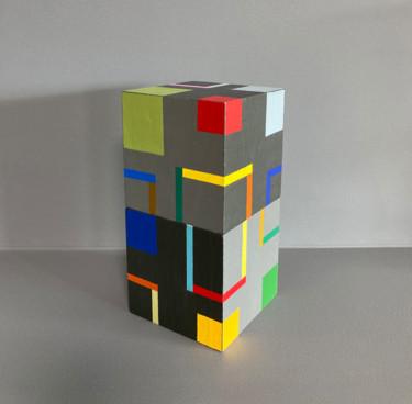 Scultura intitolato "Cubes cd" da Luis Medina, Opera d'arte originale, Legno