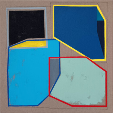 Картина под названием "Confluent spaces 2" - Luis Medina, Подлинное произведение искусства, Акрил Установлен на Деревянная р…