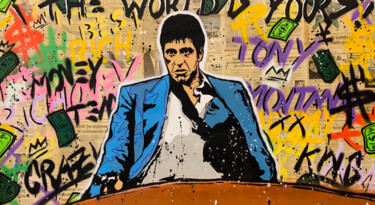 Peinture intitulée "Scarface the Capo" par Luis Mesa, Œuvre d'art originale, Acrylique