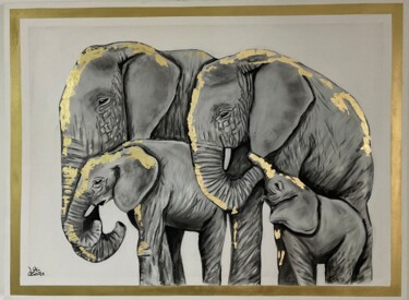Painting titled "Beautiful Elephant…" by Luis Mesa, Original Artwork, Acrylic