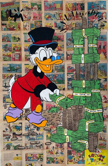 Malerei mit dem Titel "Uncle Scrooge All M…" von Luis Mesa, Original-Kunstwerk, Acryl