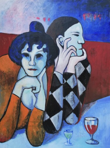 Malarstwo zatytułowany „à propos de Picasso” autorstwa Luis Miguel Aparisi, Oryginalna praca, Olej Zamontowany na Drewniana…