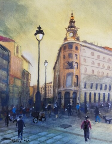 Картина под названием "CALLE ALCALA - MADR…" - Luis Miguel Aparisi, Подлинное произведение искусства, Акварель Установлен на…