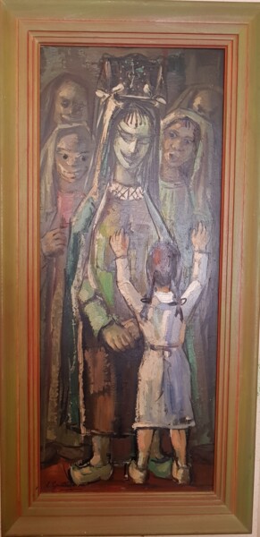 Painting titled "Meigas y Niña" by Perez Alaez, Original Artwork, Oil