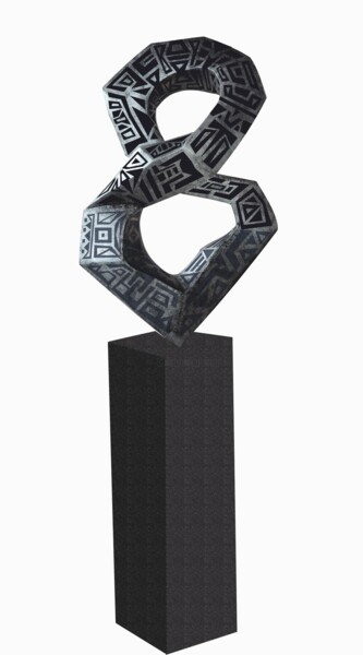 Sculpture titled "twist 2" by Luiz Queimadela, Original Artwork, Metals