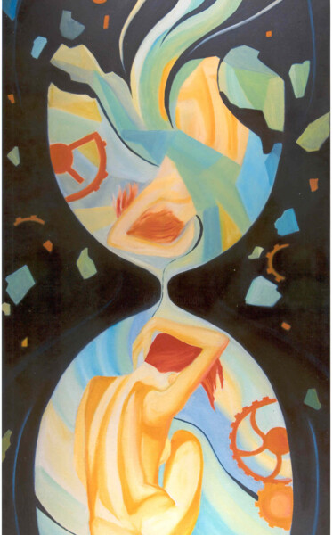Pittura intitolato "fuga-del-tempo.jpg" da Luisa Giovagnoli, Opera d'arte originale, Olio