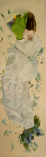 Pintura titulada "Mujer levitando en…" por Luisa Pagola, Obra de arte original, Acrílico Montado en Bastidor de camilla de m…